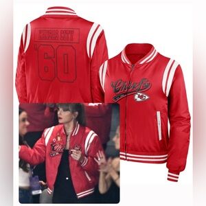 Women's Kansas City Chiefs WEAR by Erin Andrews Red Bomber Full-Zip Jacket